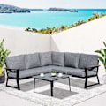 Miniatyrbillede 2 af 5: Rootz 3-delt møbelsæt - Havemøbelsæt - 3 pers. sofa - 2 pers. sofa - 1 sidebord - Grå - Aluminium - Polyester - Skum