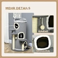 Miniatyrbild 6 av 10: Rootz PawHut Cat Tree - Ultimate skrapstolpe - Cat Climbing Tower - Multi-Level - Slitstarkt Sisal-rep - Mjukt plyschtyg - Ø57 x 99H cm