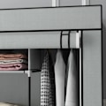 Pikkukuva 4 / 7: Rootz-vaatekaappi - Kangaskaappi - Ovet - 2 vaatetankoa - 10 lokeroa - Vilesstoff - Teräs - Harmaa - 166L x 42,5L x 169,5K cm