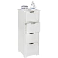 Miniatyrbillede 2 af 7: Rootz Design badeværelsesskab i landlig stil MDF træ 30 x 83 x 30 cm hvid - Badeværelsesskab lille 4 skuffer - Sideskab Multifunktionsskab