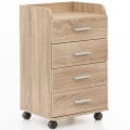 Pikkukuva 7 / 7: Rootz rullakontti 40x70,5x33cm Sonoma - Pöytäkontti Pyörivä kaappi 4 laatikkoa - Nykyaikainen laatikkolaatikko pyörillä - Jalustakontti Toimistokontti