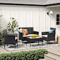 Miniatyrbillede 2 af 6: Rootz Havemøbelsæt - Udendørs møbelsæt - Havemøbelsæt - Spisestuesæt - Loungesæt - Samtalesæt - Bistrosæt - Rattan møbelsæt - Sort/Taupe