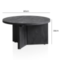 Miniatyrbillede 4 af 7: Rootz Modern Design Sofabord - Rundt bord - Stativstel - Håndlavet - Mango massivt træ - Unikt - Sort - 60cm x 60cm x 33cm