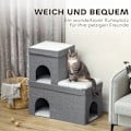 Pikkukuva 6 / 10: Rootz Cat House - Kissan luolasänky - Kodikas kissan asunto - Pehmeä tyyny - Kaksi huoneistoa - 74 cm x 37,5 cm x 78,5 cm