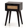 Miniatyrbillede 1 af 7: Rootz Modern Sengebord - Natbord - Skuffeskab - Wienerfletning - Håndlavet - Naturligt trækorn - 40cm x 60cm x 30cm