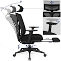 Miniatyrbild 5 av 8: Rootz Kontorsstol - Vridstol - Nackstöd - Justerbar höjd - Vippfunktion - Svankstöd - Ergonomiskt - Svart - Plast - Mesh - 68,5 x 70 x (116-133) cm