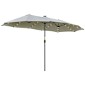 Miniatyrbillede 7 af 7: Rootz Dobbeltsidet Paraply - Paraply - Market Paraply - Haveparasol - Haveparasol - Parasol - Med LED - Lysegrå/sort - 4,5L x 2,65W x 2,4H m