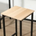 Miniatyrbillede 5 af 7: Rootz 3-delt siddegruppe - Industrielt design - 1 bord 2 skamler - Sort + Natur - 80L x 50W x 85H cm