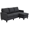 Miniatyrbillede 1 af 8: Rootz Sofa - Hjørnesofa - Stofsofa - Hjørnesofasæt - L-Shape Sofa - Mørkegrå - 197 x 139 x 91 cm
