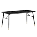 Miniatyrbild 1 av 6: Rootz Modern Dining Table - Rectangular Table - Black Look Table - Sits 6 - 140cm x 80 cm x 76 cm
