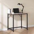 Miniatyrbillede 6 af 7: Rootz Greige sort skrivebord - Studiebord - Arbejdsstation - Spånplade og stål - Letvægts - Nem montering - Rummelig - 50 cm x 80 cm x 76 cm