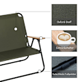 Miniatyrbillede 7 af 11: Rootz 2-personers campingstol - Bærbar havestol - Direktørstol - Komfortable siddepladser - Holdbart stålstel - Sammenfoldeligt design - 141 cm x 67 c