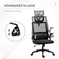 Miniatyrbillede 4 af 10: Rootz Vinsetto kontorstol - Ergonomisk stol - Justerbar stol - Lændestøtte - Vippefunktion - 58cm x 61cm x 102-119cm