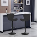 Miniatyrbillede 2 af 9: Rootz Velvet Barstol - Drejestol - Justerbar højde - 360° drejelig - Ergonomisk design - Mørkegrå/sort - 47cm x (89-109,5cm) x 54cm