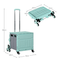 Miniatyrbillede 3 af 10: Rootz foldbar indkøbskurv Trappeklatrehjul - Teleskophåndtag - Letvægtsdesign - 51L Volumen - Grøn - 52cm x 48cm x 100cm