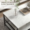 Miniatyrbild 5 av 9: Rootz Marble Look Soffbord Set - Sidobord - Vardagsrumsmöbler - Stålstomme - 80cm x 54cm x 41cm, 60cm x 60cm x 51cm