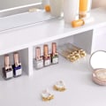 Miniatyrbillede 7 af 8: Rootz Toiletbord - Comestica Bord - Make-up bord - 2 skuffer - Spejl - Åbne rum - Forarbejdet træ - Hvid - 80 x 40 x 140 cm