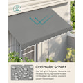 Miniatyrbild 3 av 6: Rootz Grey Clamp-markis med vev - Utomhustak - Solskydd - Pulverlackerat stål - Aluminiumlegering - Polyester med PA-beläggning - 250 cm x 120 cm x 22