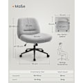 Miniatyrbillede 6 af 6: Rootz kontorstol med bred sæde - Grå stol - Ergonomisk stol - Stålstel - Bomuld-hør-blanding - Justerbar højde - 70 cm x 70 cm x (82-90) cm