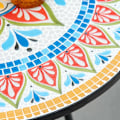 Pikkukuva 4 / 7: Rootz Puutarhapöytä - Mosaiikkipöytä - Pyöreä Bistropöytä - Sivupöytä Mosaic Top Keraaminen - Metalli - Punainen + Sininen + Valkoinen - Ø60 cm