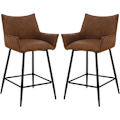 Miniatyrbild 1 av 9: Rootz Vintage Barpall i konstläder - Bänkpall - Retro Barpall - Ergonomisk design - Robust konstruktion - Elegant stil - 51cm x 90cm x 49cm