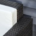 Miniatyrbillede 6 af 8: Rootz Poly Rattan Sofa - Rattan Sofa with Cushions - 3 Seater - Garden Lounge Sofa - Metal - Polyester - Brown/White - 185 x 70 x 80 cm