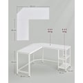 Miniatyrbillede 6 af 7: Rootz computerbord - Kontorbord - Studiebord - Spånplade og stål - Rummelig arbejdsflade - Robust konstruktion - Nem montering - Ahornhvid - 138cm x 1