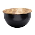 Miniatyrbillede 1 af 6: Rootz Sofabord - Opbevaringsplads - Sofabord - Sidebord - Rundt - Sort - Brun - Mangotræ - Metal - 60 x 60 x 34 cm