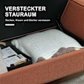 Miniatyrbillede 4 af 11: Rootz Two Seater Sofa - Mini Couch - Loveseat - Storage Race Efficiency - 117 x 63 x 79 cm lyserød