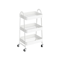 Miniatyrbild 1 av 7: Rootz White Steel Trolley - Rullvagn - Rullhylla - 3 förvaringsfack - 4 låsbara hjul - 41,4 cm x 30,7 cm x 79 cm