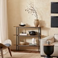 Miniatyrbillede 2 af 7: Rootz konsolbord - entrebord - skænk - sidebord - robust og rummeligt - justerbare fødder - væg sikker vippelås - PB(E1) & metal - 110 cm x 86 cm x 25
