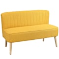 Miniatyrbillede 1 af 7: Rootz Sofa - 2 personers stofsofa - Sofasæde - Lounge Sofa - Gul - 117 x 56,5 x 77 cm