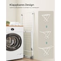 Miniatyrbillede 4 af 6: Rootz White Steel PP Plastic Vaskestativ - Tørrestativ til tøj - Tørrestativ - Letvægts - Kompakt - Nem montering - 50 cm x 182 cm x 102,5 cm