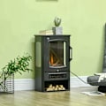 Miniatyrbillede 4 af 7: Rootz Elektrisk pejs - Pejs - Realistiske flammer - 2 varmeniveauer - Overophedningsbeskyttelse - Stål - Sort - 44,5 x 32 x 74 cm