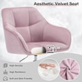 Miniatyrbillede 5 af 8: Rootz Velvet Kontorstol - Skrivebordsstol - Drejestol - Ergonomisk design - Justerbar højde - 61cm x 90cm x 56cm