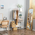 Miniatyrbillede 7 af 8: Rootz Tøjstativ - Tøjstativ - Knageholder - 5 hylder - 1 Tøjstang - Naturlig + Hvid - 101 cm x 39 cm x 160 cm