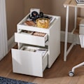Miniatyrbillede 3 af 9: Rootz Mobil kontorvogn - Sidebord med hjul - Printerstander - Opbevaringsskuffer - Låsbare hjul - Nem montering - Hvid - 40 cm x 54 cm x 40 cm