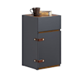 Pikkukuva 1 / 8: Rootz Elegant Bedside -pöytä - sivupöytä - Yöpöytä - runsaasti säilytystilaa - 30x56x30cm - harmaa ja ruskea nahka