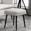 Miniatyrbillede 7 af 10: Rootz skammel - Fodstøtte Ottoman - Cashmere Look - Blød polstring - Stålben - Lysegrå - 42cm x 42cm x 47cm