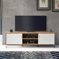 Miniatyrbillede 2 af 8: Rootz Touch Lowboard - TV Stand - Media Unit - Entertainment Center - Storage Console - Display Shelf - Artisan Oak/White - 183x56x40 cm