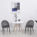 Miniatyrbillede 1 af 8: Rootz spisestuestolesæt - Grå, Sort - Polyester, Metal - 19,68 cm x 21,25 cm x 31,1 cm