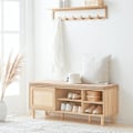 Miniatyrbillede 3 af 10: Rootz skoskab med bænk - Skobeholder - Skostativ - Bambusmateriale - 121cm x 49cm x 35cm
