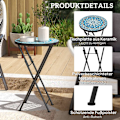 Miniatyrbillede 6 af 10: Rootz Mosaic Garden Bord - Foldbar terrassebord - Runde gårdhaveborde - Rumbesparende design - Ø35,5 x 55 timer cm