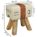 Miniatyrbillede 2 af 7: Rootz Turnbok Taburet - Bænk - Bænk - Gymnastikskammel - Springbok - Canvas - Læder - Træ - Brun