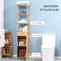Miniatyrbillede 4 af 11: Rootz badeværelse hylde - opbevaringsskab - arrangørenhed - bambus konstruktion - 3 rum, skuffe - 32 x 30 x 163 cm