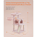 Miniatyrbild 6 av 7: Rootz Luxury Cat-skrapstolpe - Kitty Tower - Cat Tree - Spånskivakonstruktion - Plyschöverdrag - 48cm x 48cm x 96cm