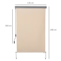 Miniatyrbillede 5 af 7: Rootz Vertical Awning - Balcony Awning - Side Roller Blind - Awning - Window Roller - Cream White - 120 x 200 cm