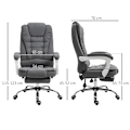 Miniatyrbild 3 av 5: Rootz kontorsstol - Utfällbart fotstöd - Executive Chair - Datorsvängbar rullande - Justerbart ryggstöd - Task Recliner Home - Linnelook - Grå - 65L x