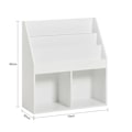Miniatyrbillede 5 af 7: Rootz børnebogreol - Magasinstativ - Opbevaringshylde - Ideel til småbørn - 3 opbevaringsrum - Nem montering - 73 cm x 80 cm x 30 cm