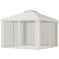 Miniatyrbild 1 av 7: Rootz Gazebo - Trädgårdspaviljong - Paviljongtält - Festtält - Med 4 X sidovägg - Väderbeständig - Metall/Polyester - Krämvit - 2,94 x 2,94 x 2,65 m